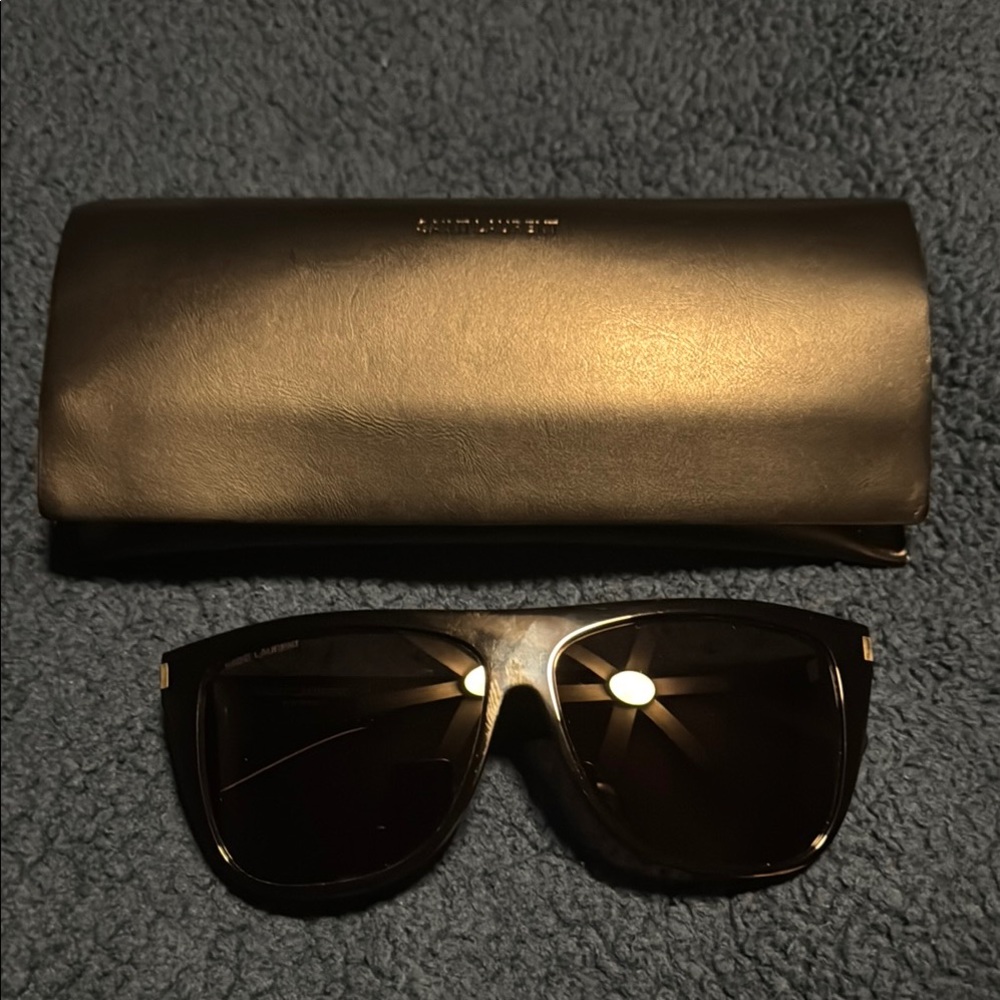 Saint Laurent Black studded Sunglasses with Case